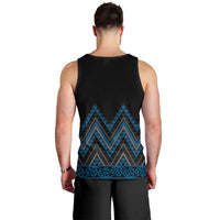Blue Aotearoa Mangopare Kowhaiwhai and Niho Taniwha Men Tank Top Maori New Zealand LT14 - Polynesian Pride