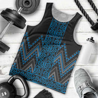 Blue Aotearoa Mangopare Kowhaiwhai and Niho Taniwha Men Tank Top Maori New Zealand LT14 - Polynesian Pride