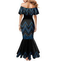 Blue Aotearoa Mangopare Kowhaiwhai and Niho Taniwha Mermaid Dress Maori New Zealand LT14 - Polynesian Pride