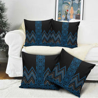 Blue Aotearoa Mangopare Kowhaiwhai Niho Taniwha Pillow Cover Maori New Zealand LT14 - Polynesian Pride