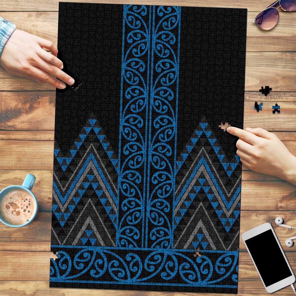 Blue Aotearoa Mangopare Kowhaiwhai Niho Taniwha Puzzle Maori New Zealand LT14 Blue - Polynesian Pride