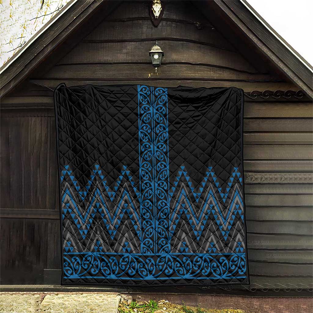 Blue Aotearoa Mangopare Kowhaiwhai and Niho Taniwha Quilt Maori New Zealand LT14 - Polynesian Pride