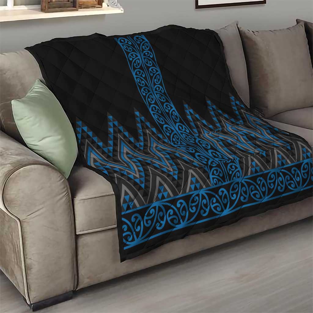 Blue Aotearoa Mangopare Kowhaiwhai and Niho Taniwha Quilt Maori New Zealand LT14 - Polynesian Pride