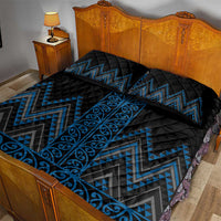 Blue Aotearoa Mangopare Kowhaiwhai and Niho Taniwha Quilt Bed Set Maori New Zealand LT14 - Polynesian Pride