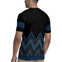 Blue Aotearoa Mangopare Kowhaiwhai and Niho Taniwha Rugby Jersey Maori New Zealand LT14 - Polynesian Pride
