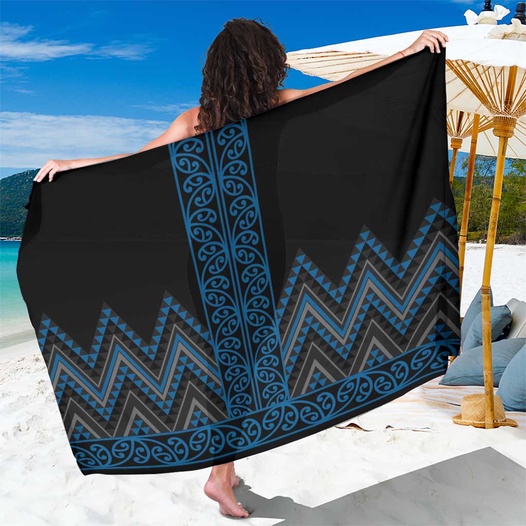 Blue Aotearoa Mangopare Kowhaiwhai and Niho Taniwha Sarong Maori New Zealand LT14 One Size 44 x 66 inches Blue - Polynesian Pride