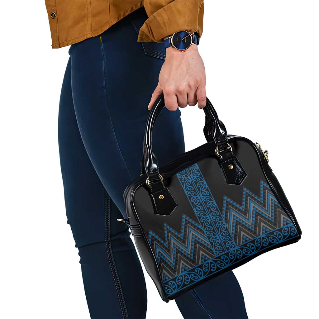 Blue Aotearoa Mangopare Kowhaiwhai and Niho Taniwha Shoulder Handbag Maori New Zealand LT14 - Polynesian Pride