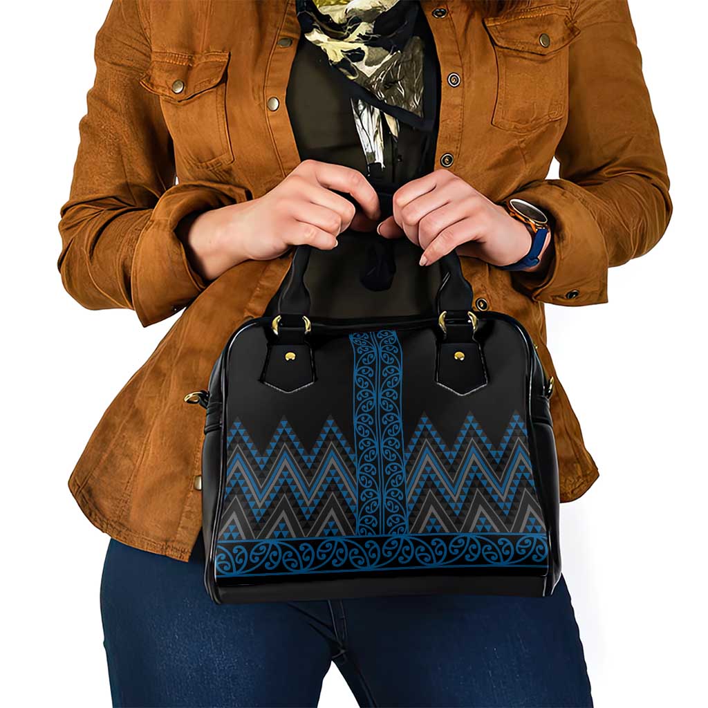 Blue Aotearoa Mangopare Kowhaiwhai and Niho Taniwha Shoulder Handbag Maori New Zealand LT14 - Polynesian Pride