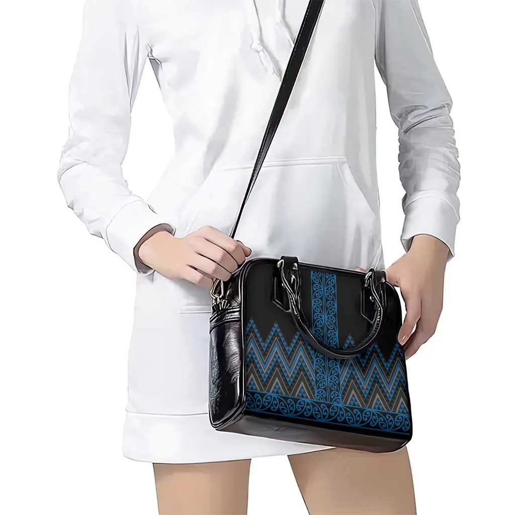 Blue Aotearoa Mangopare Kowhaiwhai and Niho Taniwha Shoulder Handbag Maori New Zealand LT14 - Polynesian Pride