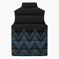 Blue Aotearoa Mangopare Kowhaiwhai Niho Taniwha Sleeveless Puffer Jacket Maori New Zealand LT14 - Polynesian Pride