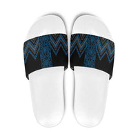 Blue Aotearoa Mangopare Kowhaiwhai Niho Taniwha Slide Sandals Maori New Zealand LT14 Blue - Polynesian Pride