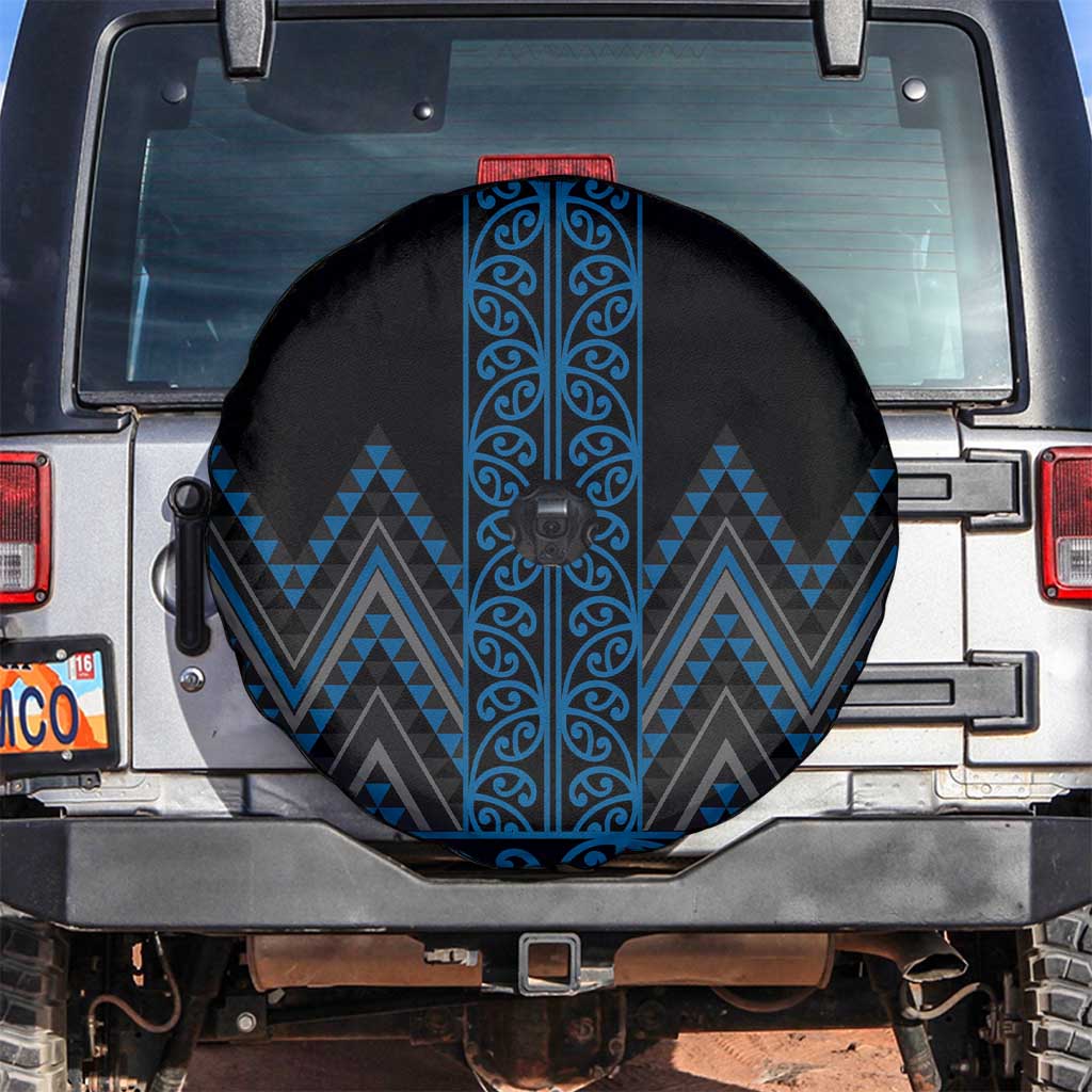 Blue Aotearoa Mangopare Kowhaiwhai and Niho Taniwha Spare Tire Cover Maori New Zealand LT14 Blue - Polynesian Pride
