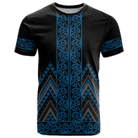 Blue Aotearoa Mangopare Kowhaiwhai and Niho Taniwha T Shirt Maori New Zealand LT14 Blue - Polynesian Pride