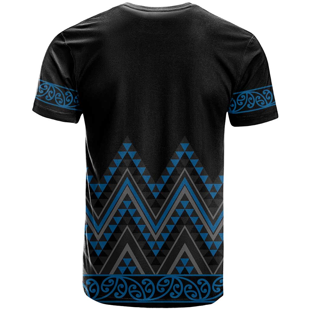 Blue Aotearoa Mangopare Kowhaiwhai and Niho Taniwha T Shirt Maori New Zealand LT14 - Polynesian Pride