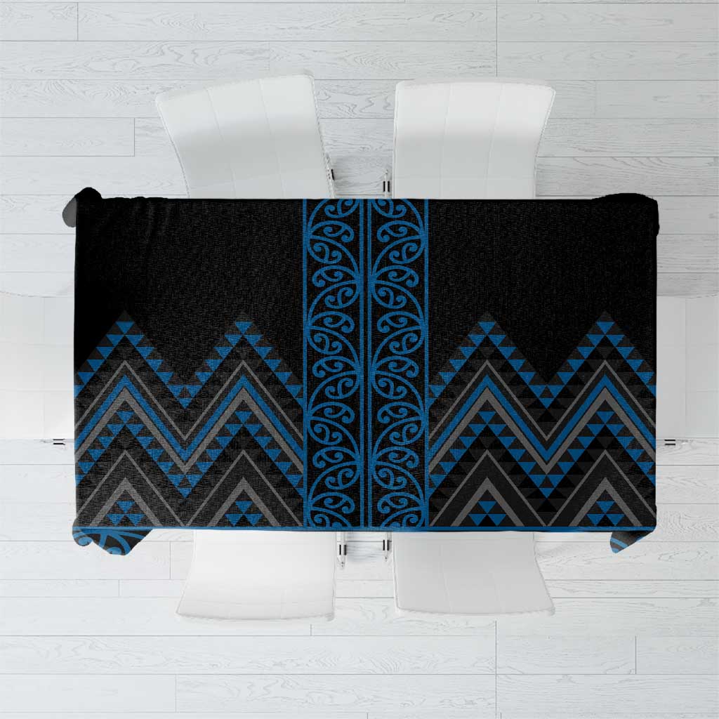 Blue Aotearoa Mangopare Kowhaiwhai and Niho Taniwha Tablecloth Maori New Zealand LT14 Blue - Polynesian Pride