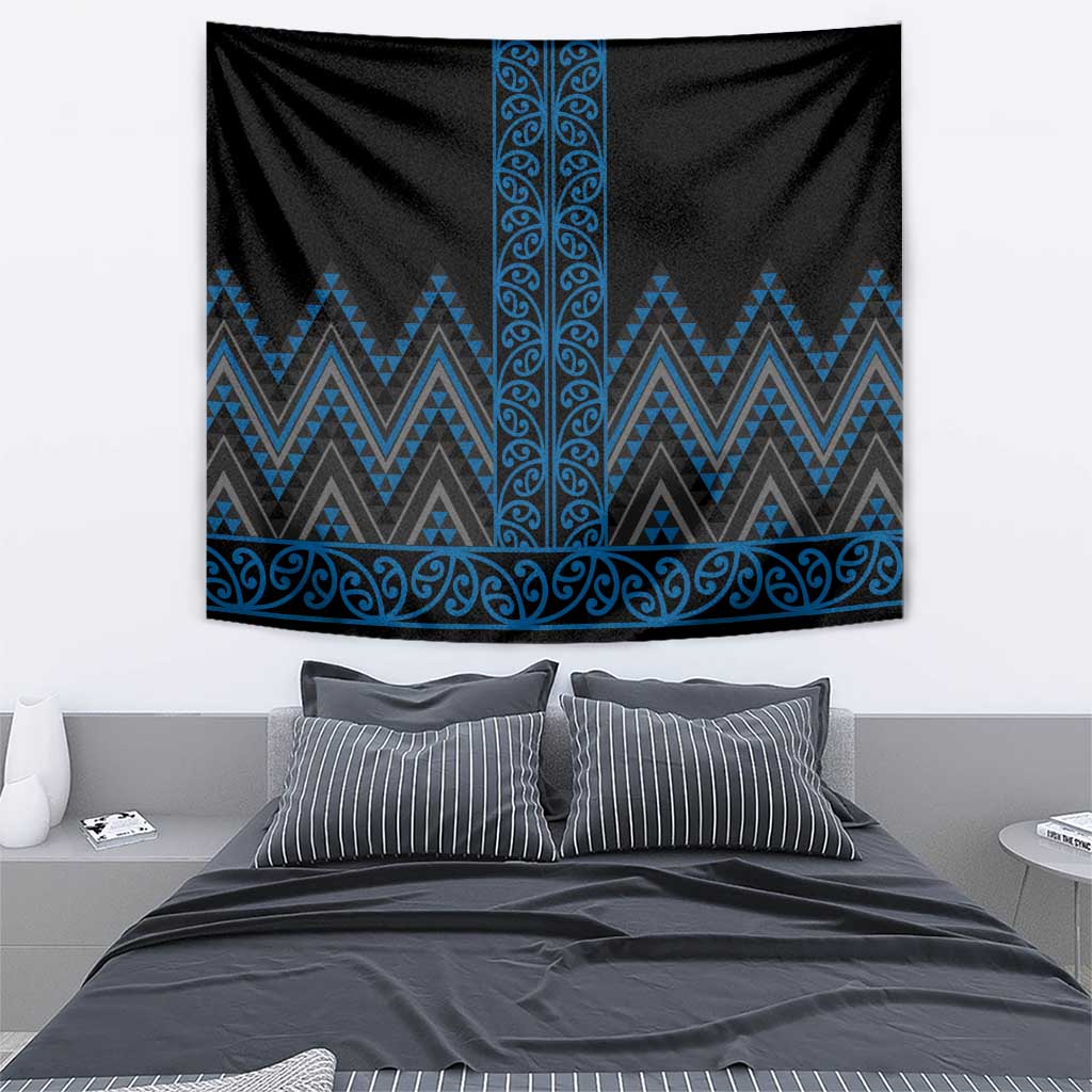 Blue Aotearoa Mangopare Kowhaiwhai and Niho Taniwha Tapestry Maori New Zealand LT14 - Polynesian Pride