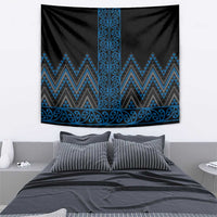 Blue Aotearoa Mangopare Kowhaiwhai and Niho Taniwha Tapestry Maori New Zealand LT14 - Polynesian Pride