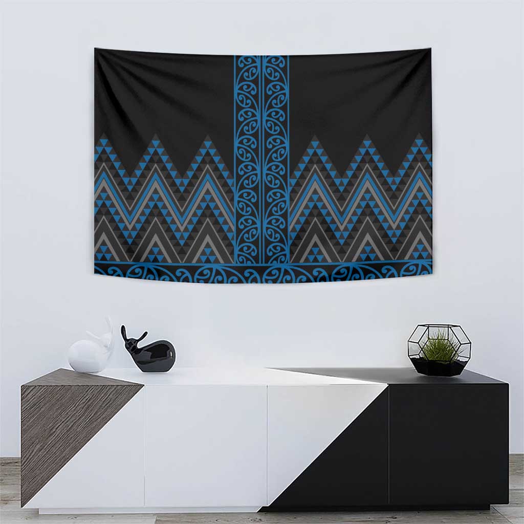 Blue Aotearoa Mangopare Kowhaiwhai and Niho Taniwha Tapestry Maori New Zealand LT14 - Polynesian Pride
