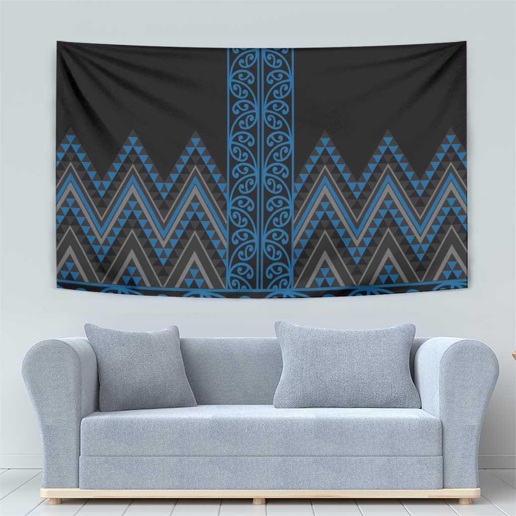 Blue Aotearoa Mangopare Kowhaiwhai and Niho Taniwha Tapestry Maori New Zealand LT14 - Polynesian Pride