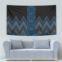 Blue Aotearoa Mangopare Kowhaiwhai and Niho Taniwha Tapestry Maori New Zealand LT14 - Polynesian Pride