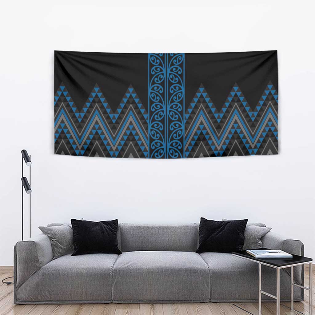 Blue Aotearoa Mangopare Kowhaiwhai and Niho Taniwha Tapestry Maori New Zealand LT14 - Polynesian Pride