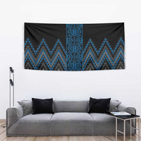 Blue Aotearoa Mangopare Kowhaiwhai and Niho Taniwha Tapestry Maori New Zealand LT14 - Polynesian Pride