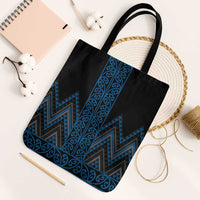 Blue Aotearoa Mangopare Kowhaiwhai Niho Taniwha Tote Bag Maori New Zealand LT14 Black Strap One Size Blue - Polynesian Pride