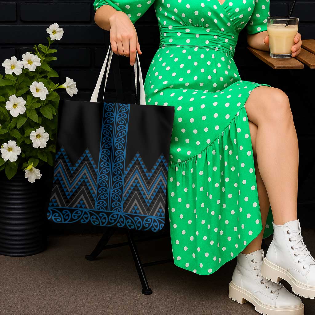 Blue Aotearoa Mangopare Kowhaiwhai Niho Taniwha Tote Bag Maori New Zealand LT14 - Polynesian Pride