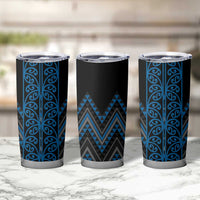 Blue Aotearoa Mangopare Kowhaiwhai and Niho Taniwha Tumbler Cup Maori New Zealand LT14 - Polynesian Pride