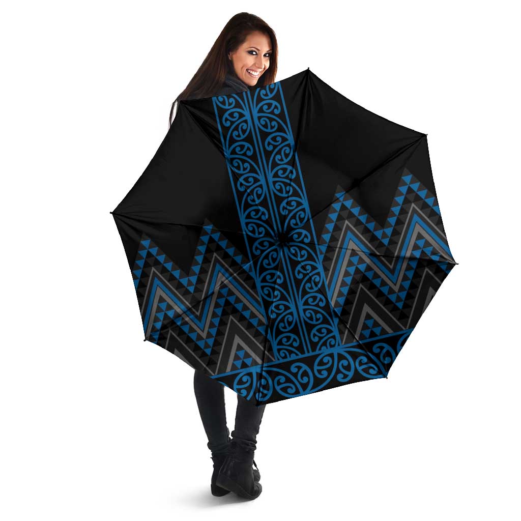 Blue Aotearoa Mangopare Kowhaiwhai Niho Taniwha Umbrella Maori New Zealand LT14 - Polynesian Pride