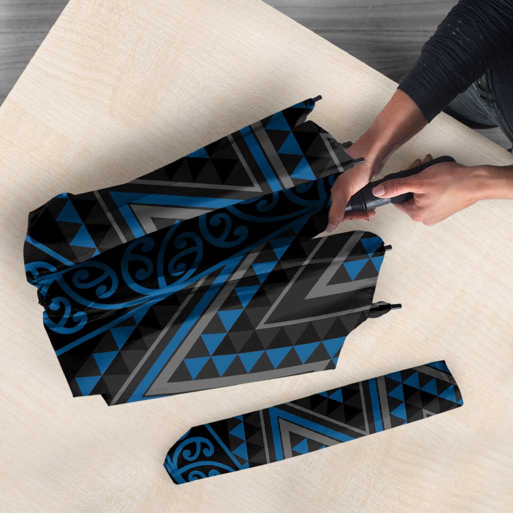 Blue Aotearoa Mangopare Kowhaiwhai Niho Taniwha Umbrella Maori New Zealand LT14 - Polynesian Pride