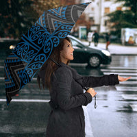 Blue Aotearoa Mangopare Kowhaiwhai Niho Taniwha Umbrella Maori New Zealand LT14 - Polynesian Pride