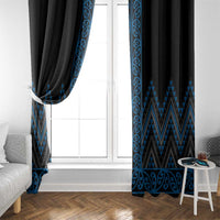 Blue Aotearoa Mangopare Kowhaiwhai and Niho Taniwha Window Curtain Maori New Zealand LT14 - Polynesian Pride
