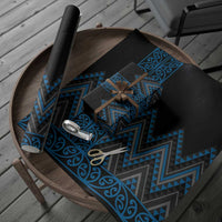 Blue Aotearoa Mangopare Kowhaiwhai and Niho Taniwha Wrapping Paper Maori New Zealand LT14 - Polynesian Pride