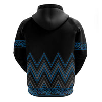 Blue Aotearoa Mangopare Kowhaiwhai and Niho Taniwha Zip Hoodie Maori New Zealand LT14 - Polynesian Pride