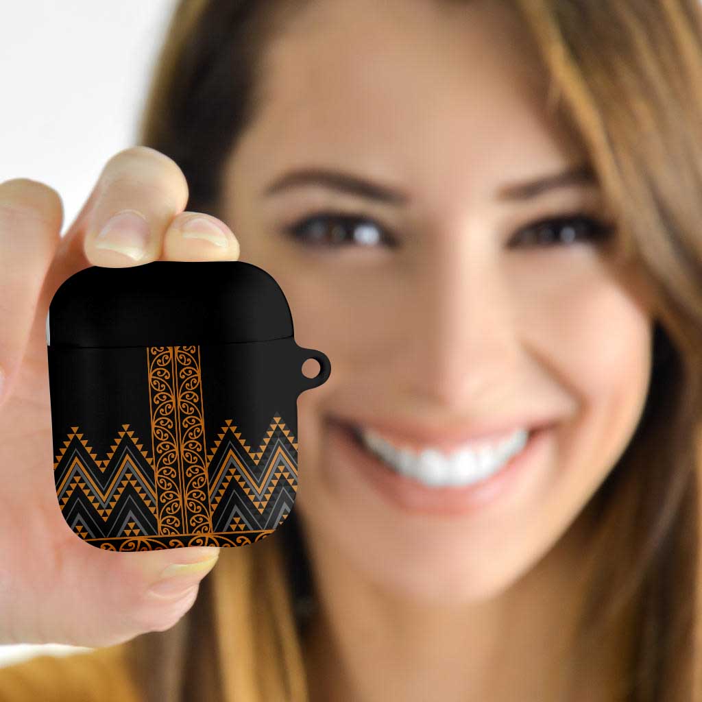 Gold Aotearoa Mangopare Kowhaiwhai Niho Taniwha AirPods Case Maori New Zealand LT14 - Polynesian Pride