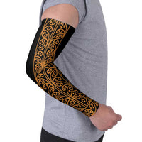 Gold Aotearoa Mangopare Kowhaiwhai Niho Taniwha Arm Sleeves Maori New Zealand LT14 - Polynesian Pride