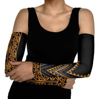 Gold Aotearoa Mangopare Kowhaiwhai Niho Taniwha Arm Sleeves Maori New Zealand LT14 - Polynesian Pride