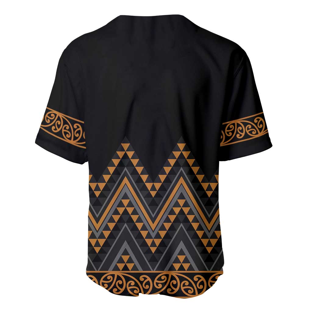 Gold Aotearoa Mangopare Kowhaiwhai and Niho Taniwha Baseball Jersey Maori New Zealand LT14 - Polynesian Pride