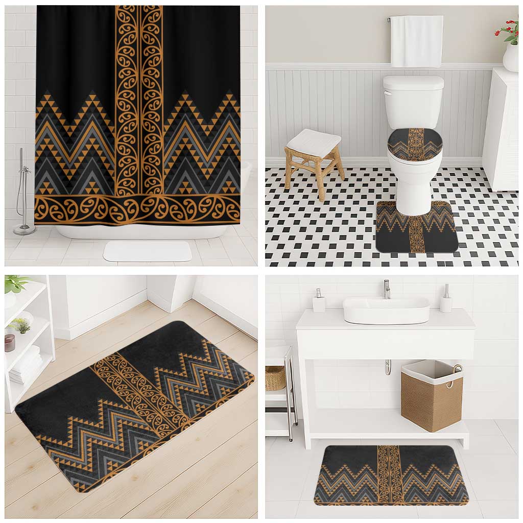 Gold Aotearoa Mangopare Kowhaiwhai Niho Taniwha Bathroom Set Maori New Zealand LT14 - Polynesian Pride