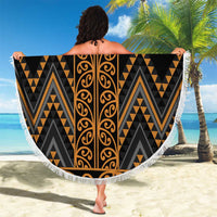 Gold Aotearoa Mangopare Kowhaiwhai and Niho Taniwha Beach Blanket Maori New Zealand LT14 - Polynesian Pride