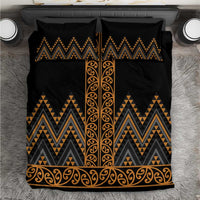 Gold Aotearoa Mangopare Kowhaiwhai and Niho Taniwha Bedding Set Maori New Zealand LT14 Gold - Polynesian Pride