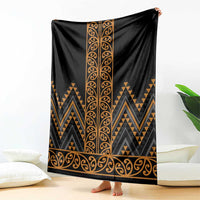 Gold Aotearoa Mangopare Kowhaiwhai and Niho Taniwha Blanket Maori New Zealand LT14 - Polynesian Pride