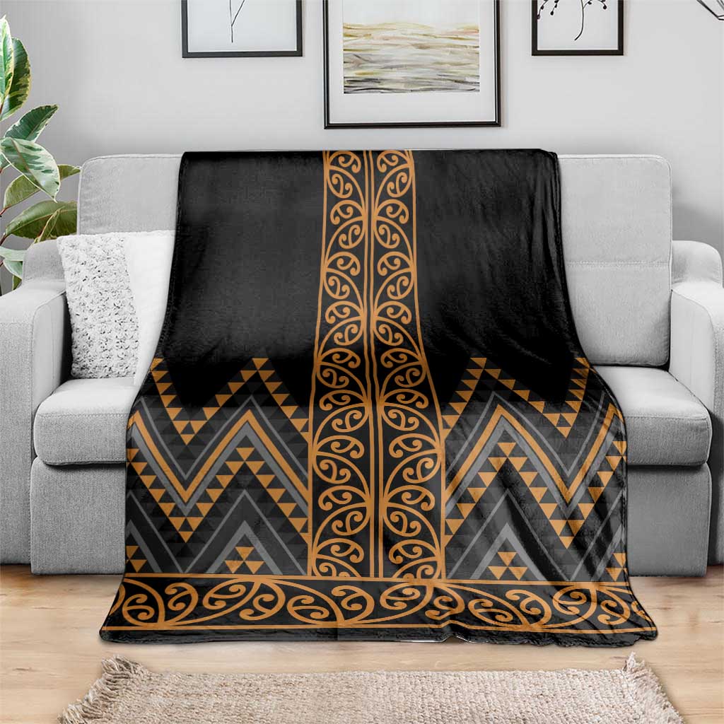 Gold Aotearoa Mangopare Kowhaiwhai and Niho Taniwha Blanket Maori New Zealand LT14 - Polynesian Pride