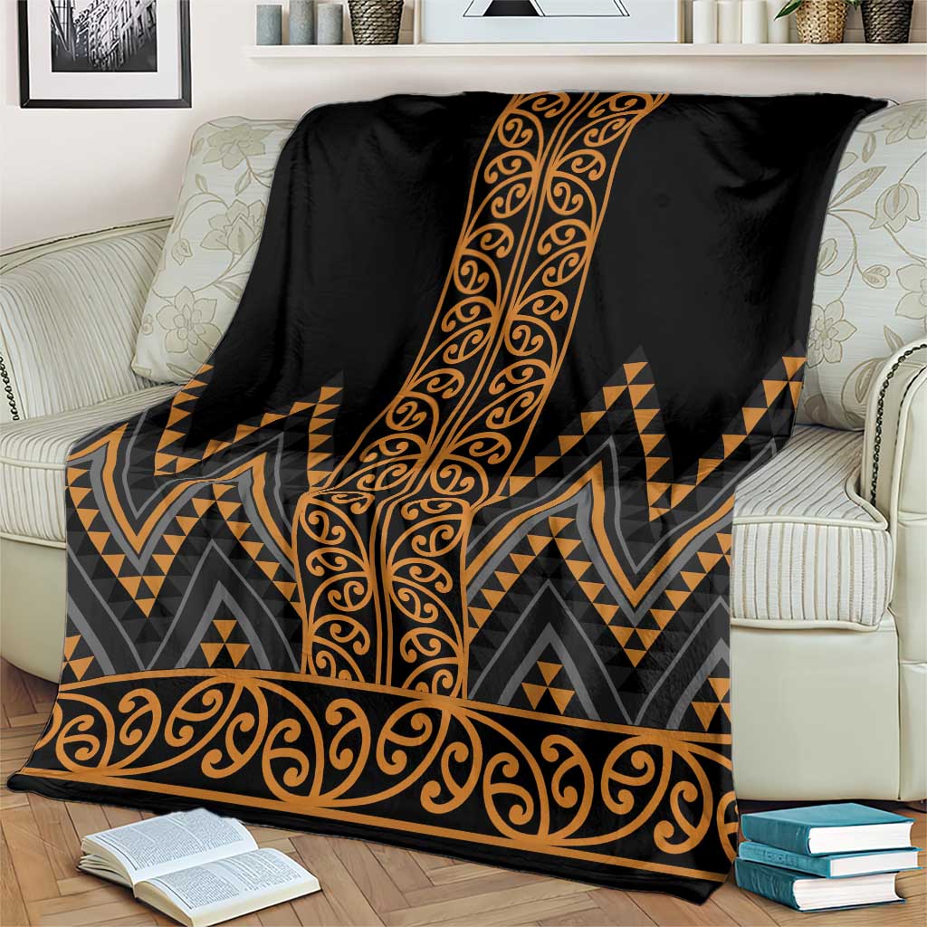 Gold Aotearoa Mangopare Kowhaiwhai and Niho Taniwha Blanket Maori New Zealand LT14 - Polynesian Pride