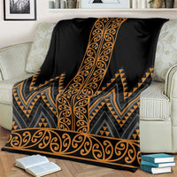 Gold Aotearoa Mangopare Kowhaiwhai and Niho Taniwha Blanket Maori New Zealand LT14 - Polynesian Pride