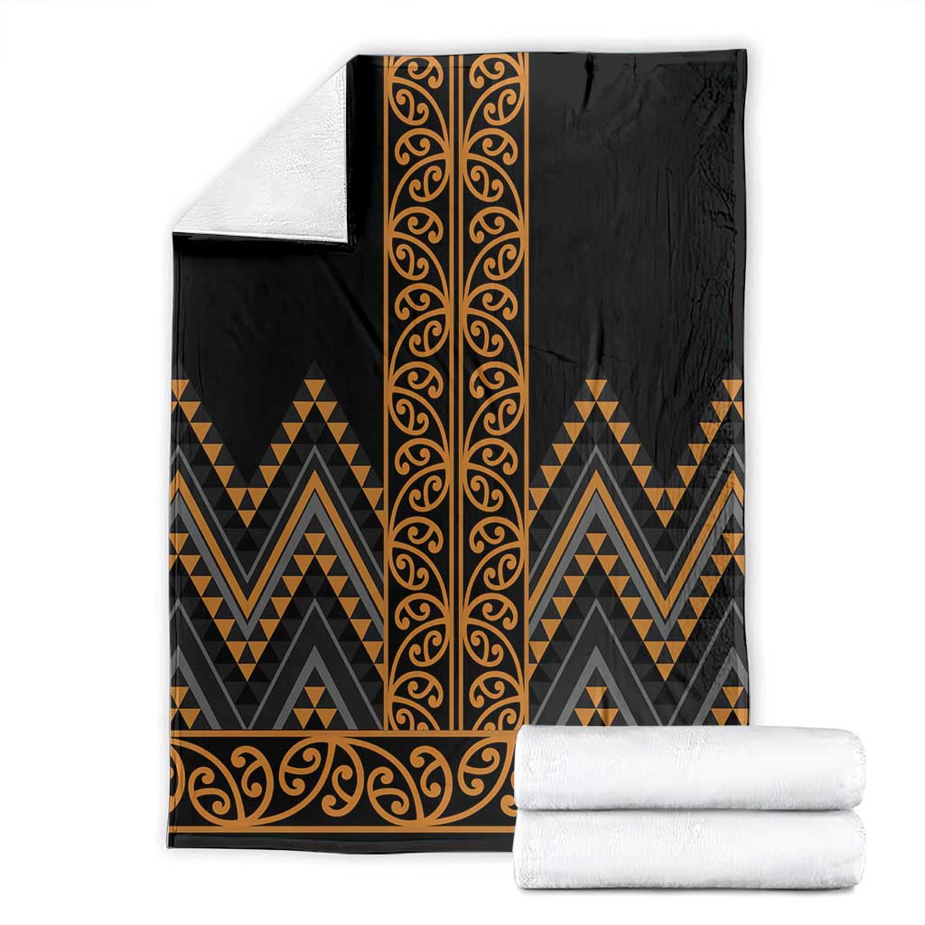 Gold Aotearoa Mangopare Kowhaiwhai and Niho Taniwha Blanket Maori New Zealand LT14 - Polynesian Pride