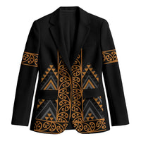 Gold Aotearoa Mangopare Kowhaiwhai Niho Taniwha Blazer Maori New Zealand LT14 Unisex Gold - Polynesian Pride