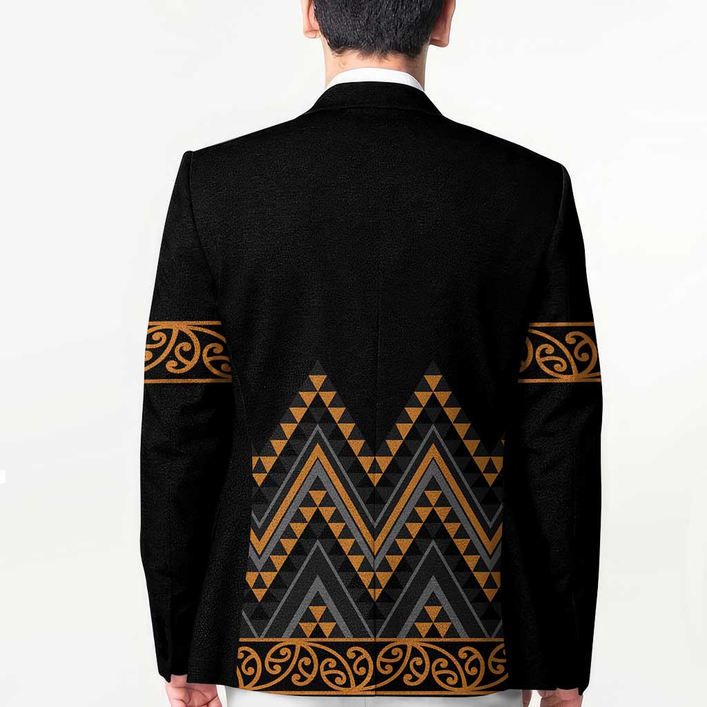Gold Aotearoa Mangopare Kowhaiwhai Niho Taniwha Blazer Maori New Zealand LT14 - Polynesian Pride