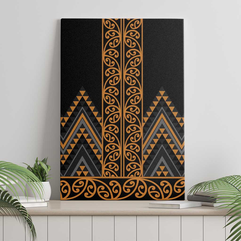 Gold Aotearoa Mangopare Kowhaiwhai and Niho Taniwha Canvas Wall Art Maori New Zealand LT14 - Polynesian Pride